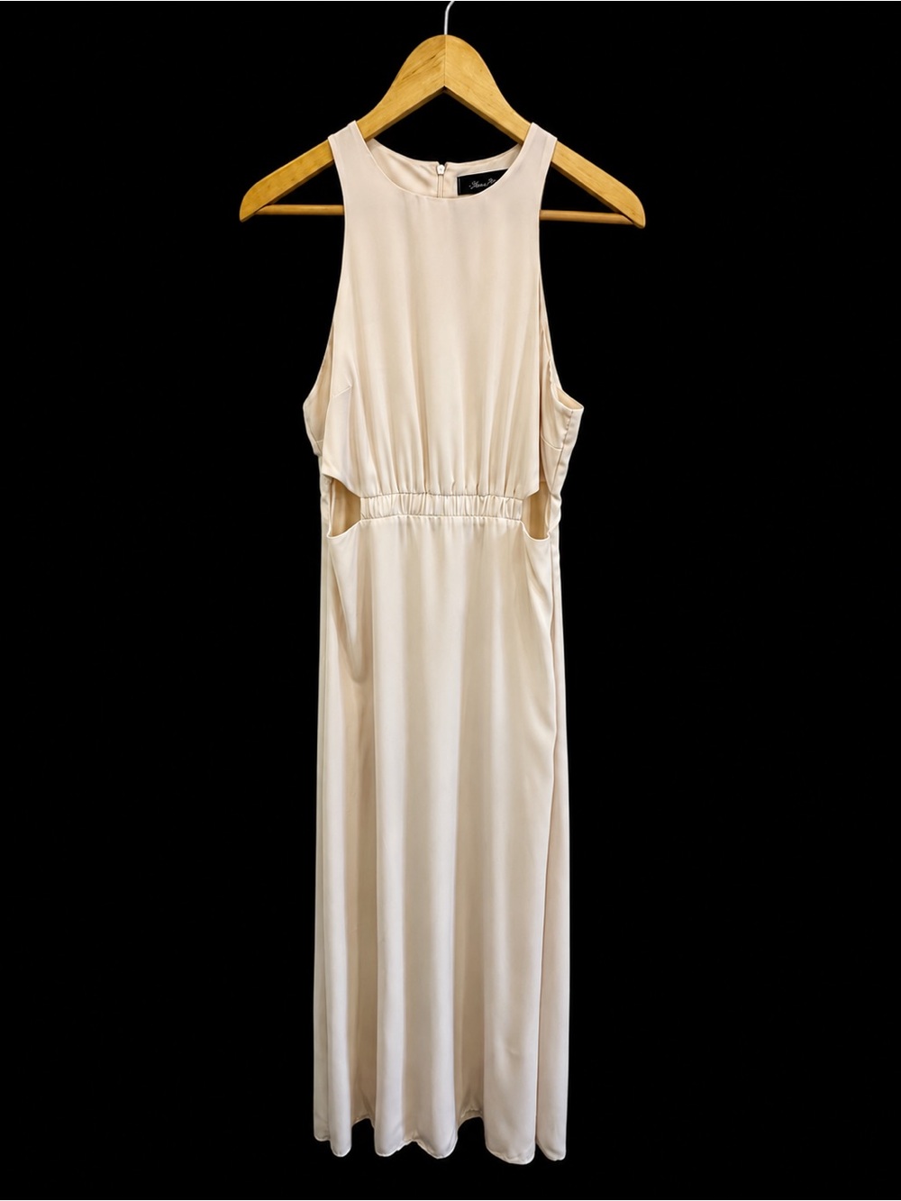 Anna Grace Sleeveless Cutout Maxi Dress in Cream